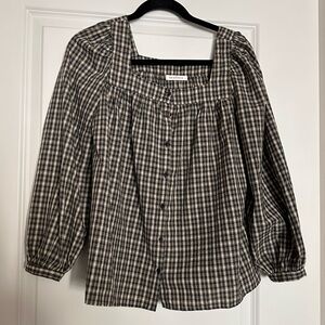 Neuflora Plaid Button Up Blouse